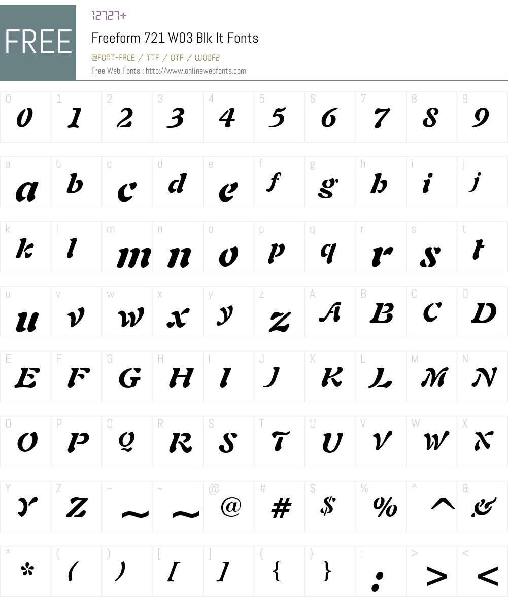 Freeform 721 Font Screenshots