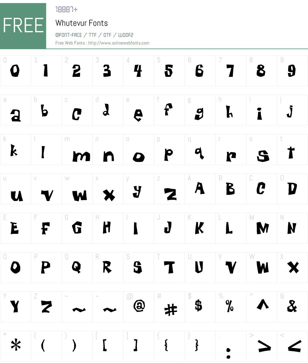Whutevur Font Screenshots