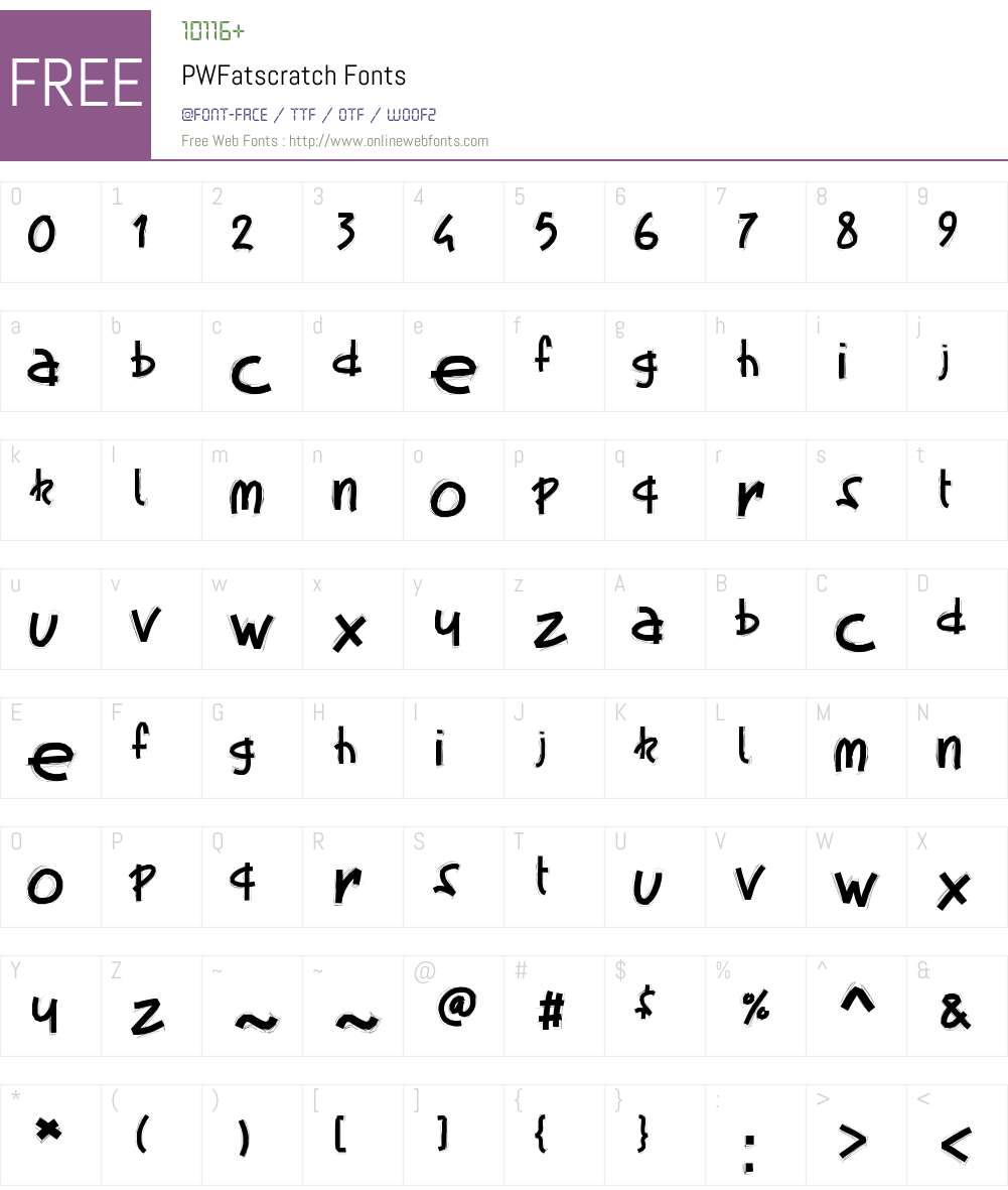 PWFatscratch Font Screenshots