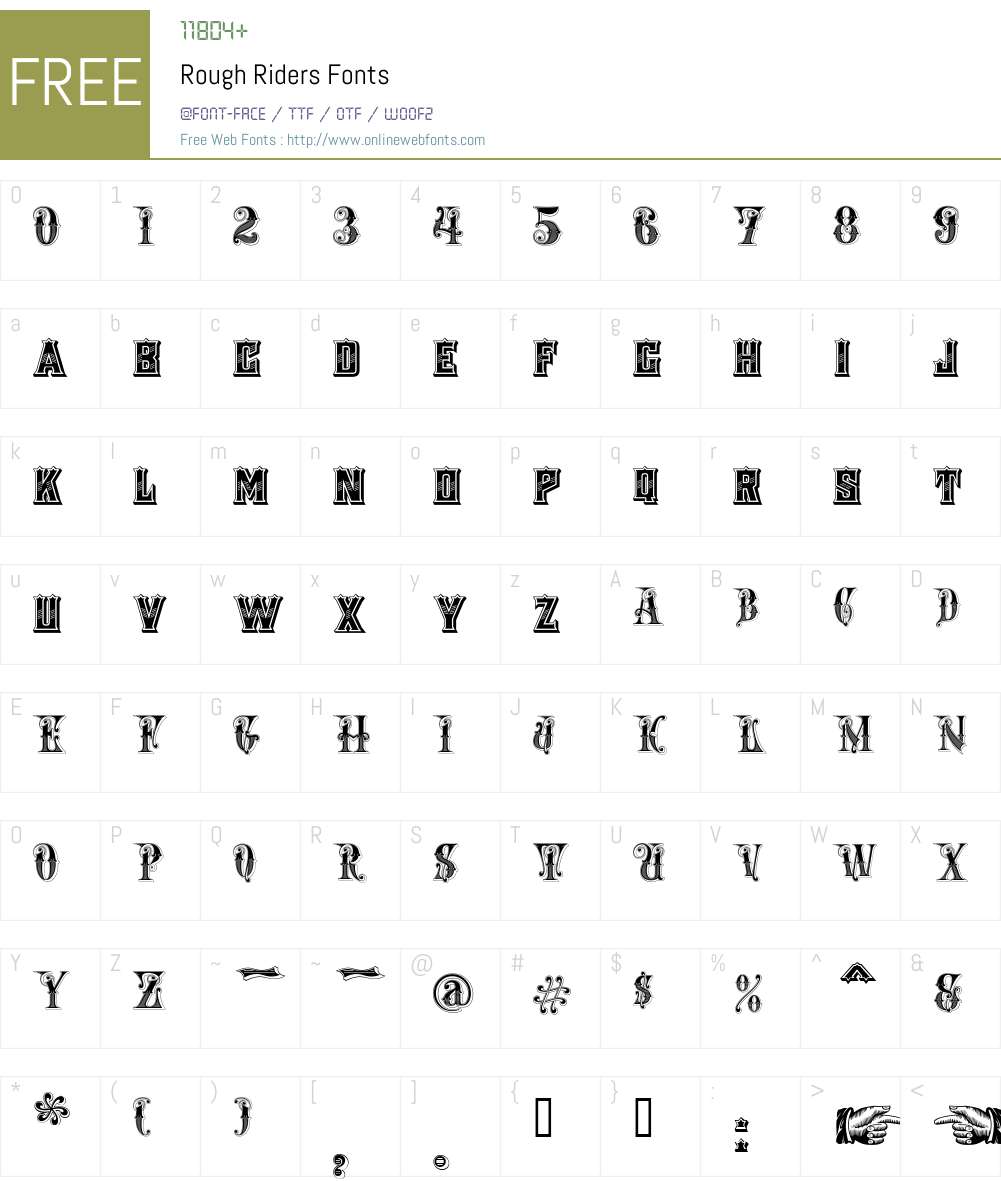 Rough Riders Font Screenshots