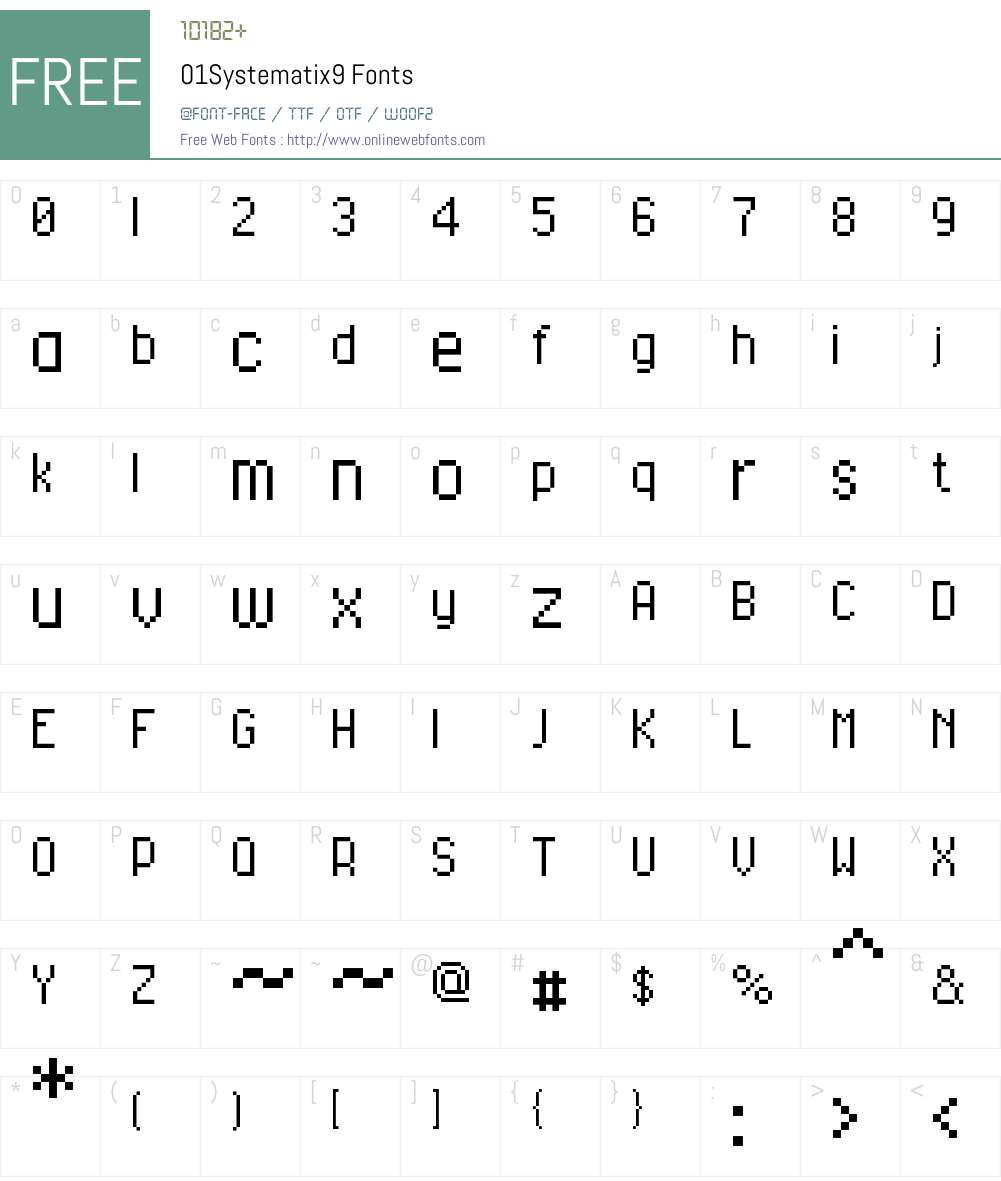 01Systematix9 Font Screenshots