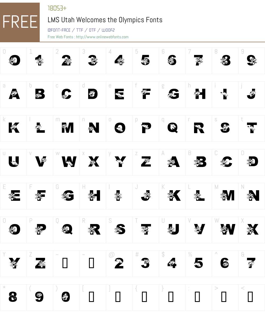 LMS Utah Welcomes the Olympics Font Screenshots
