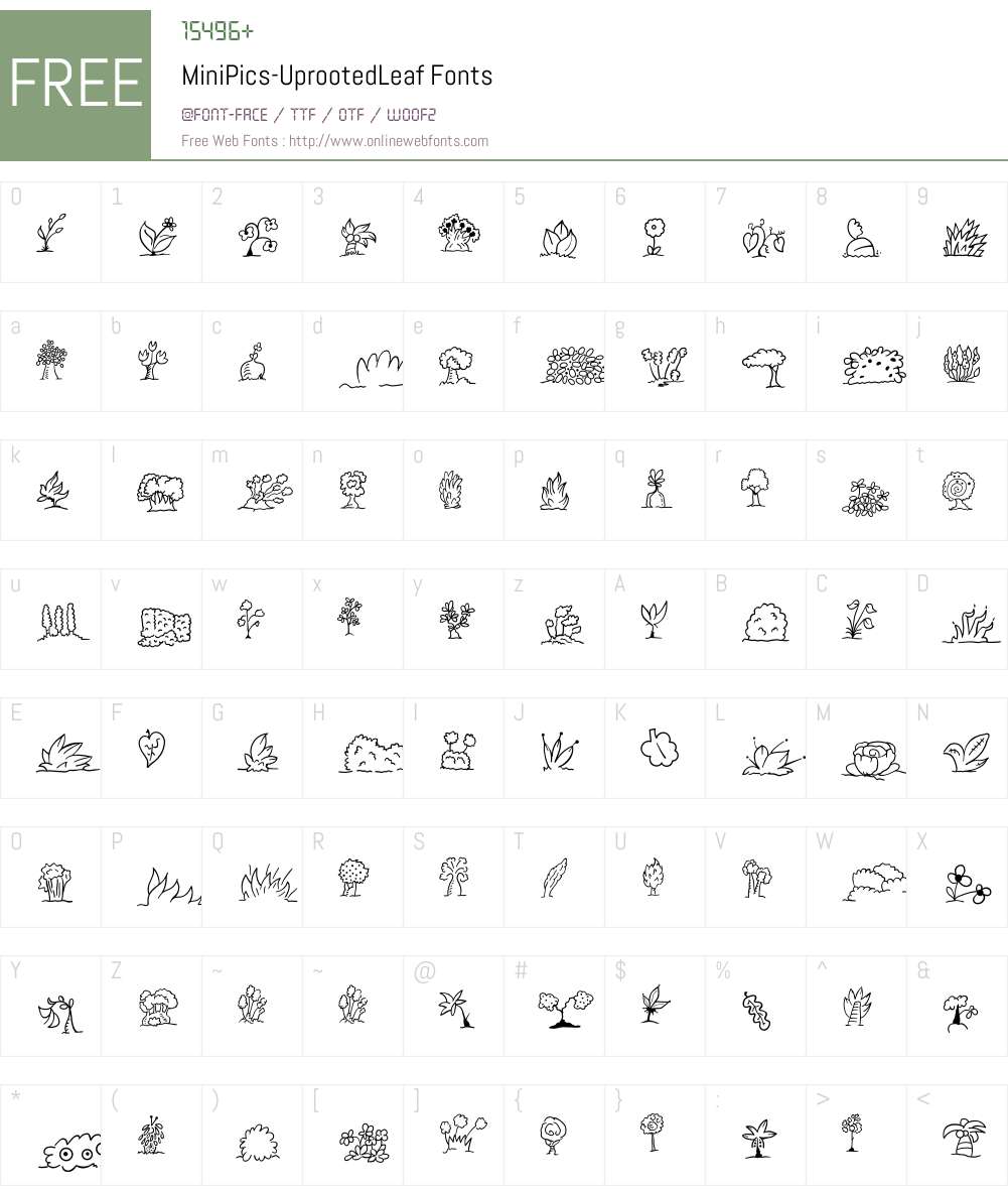 MiniPics Font Screenshots