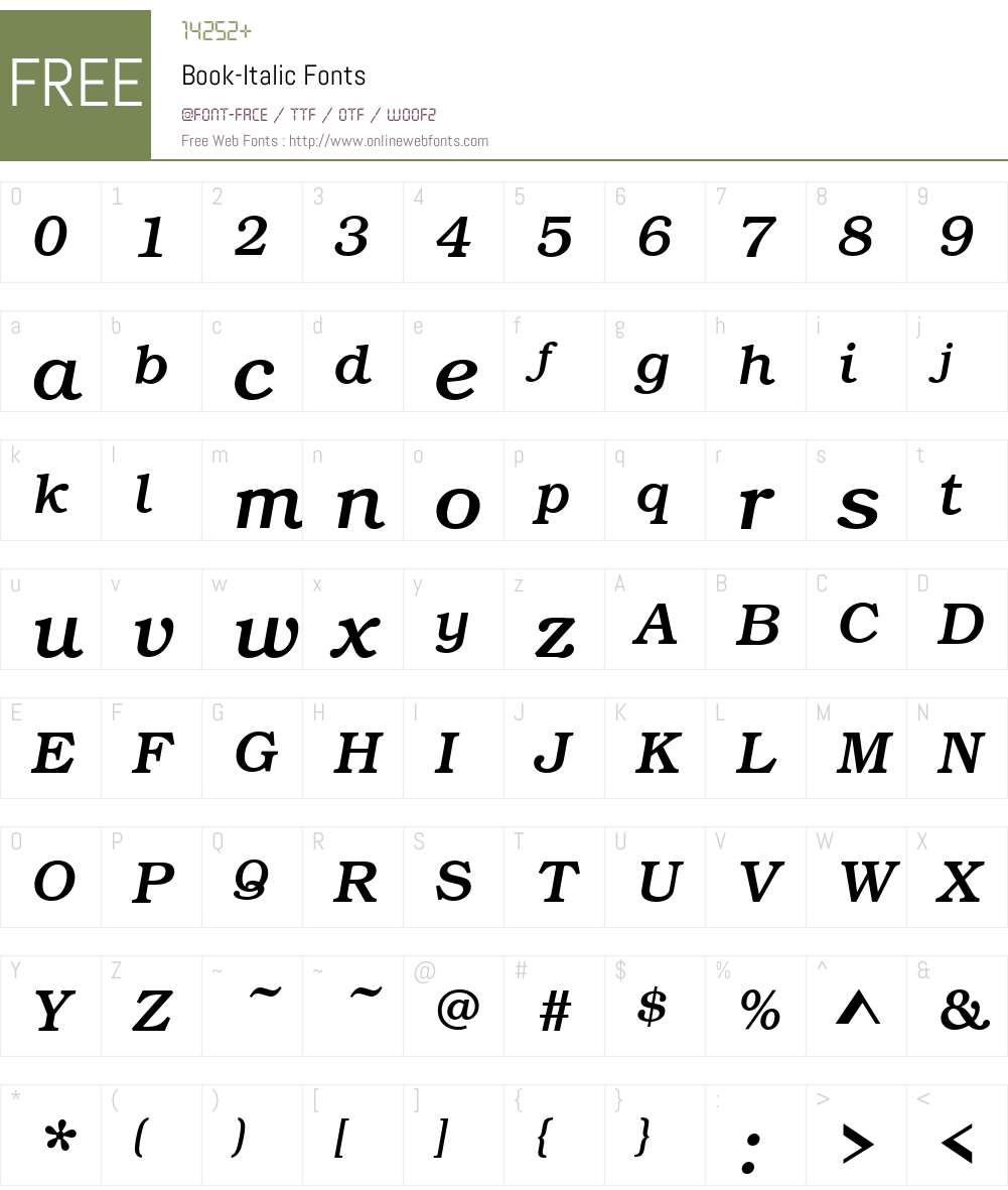 Book Font Screenshots