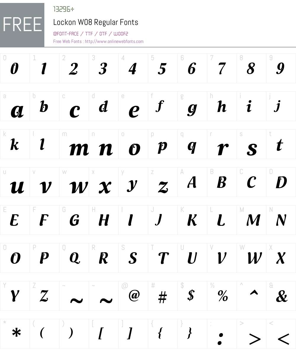 LockonW08-Regular Font Screenshots