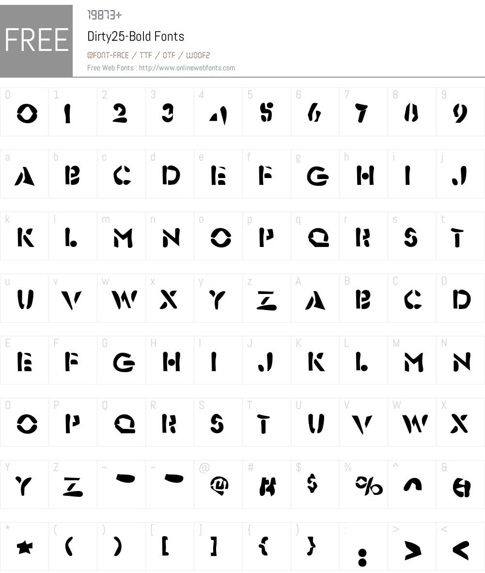 Dirty25 Font Screenshots