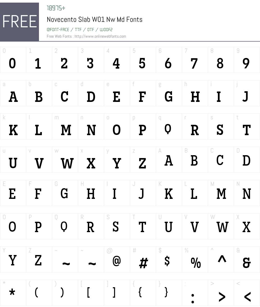 NovecentoSlabW01-NwMd Font Screenshots