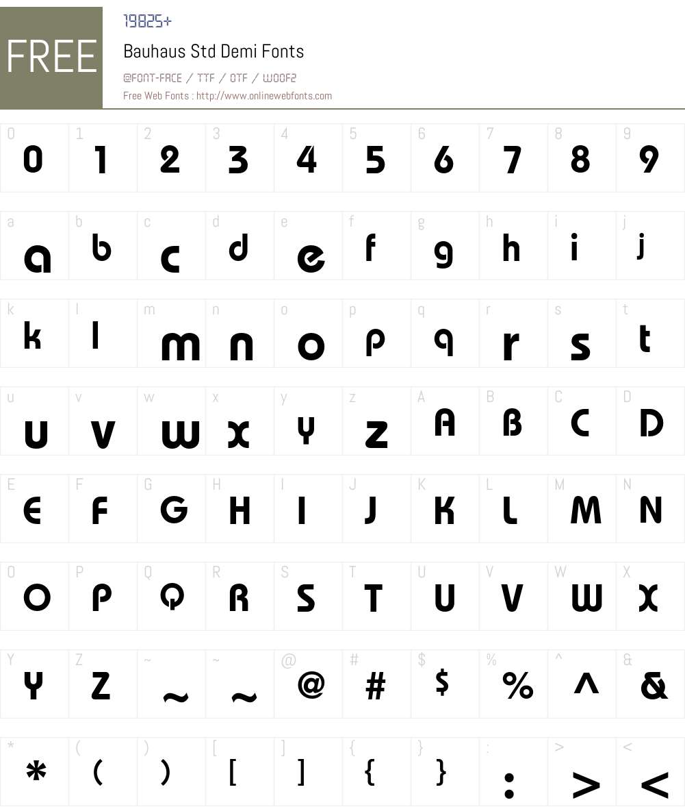 Bauhaus Std Font Screenshots
