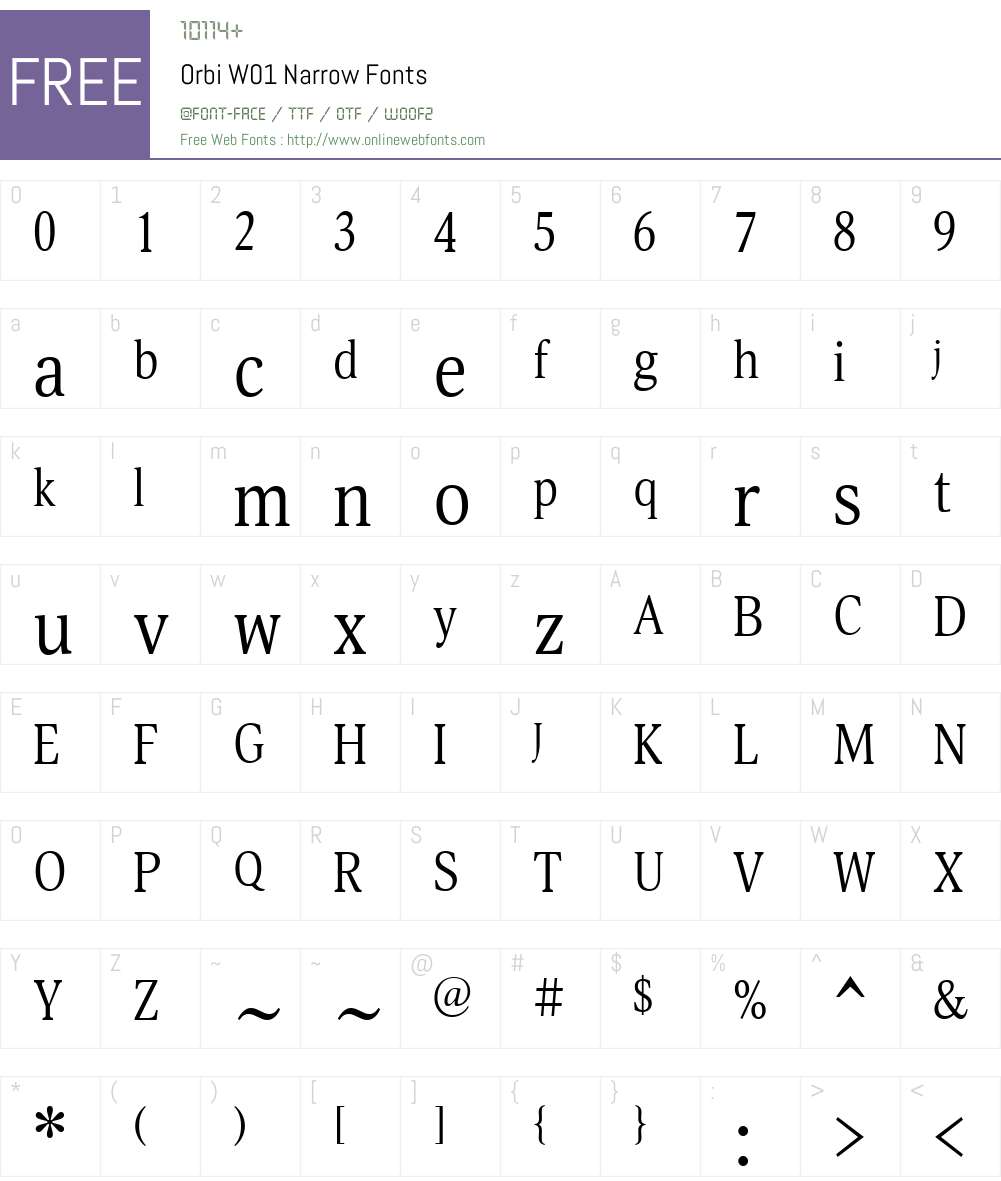 OrbiW01-Narrow Font Screenshots
