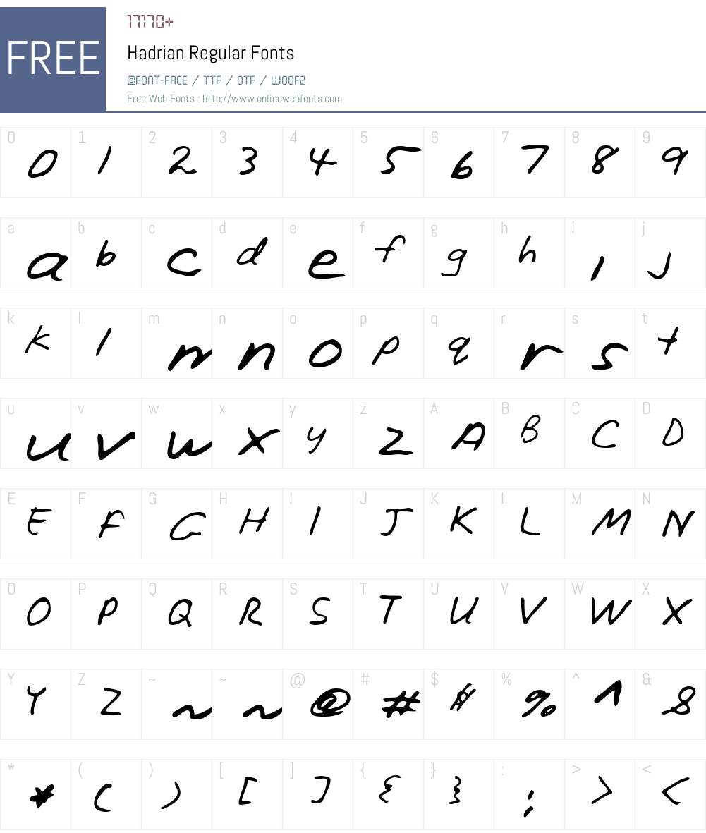 Hadrian Font Screenshots