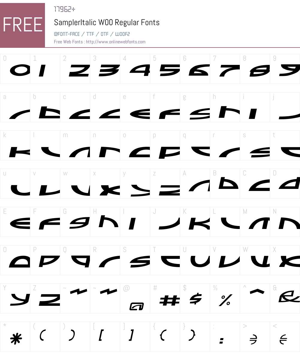 SamplerItalic Font Screenshots