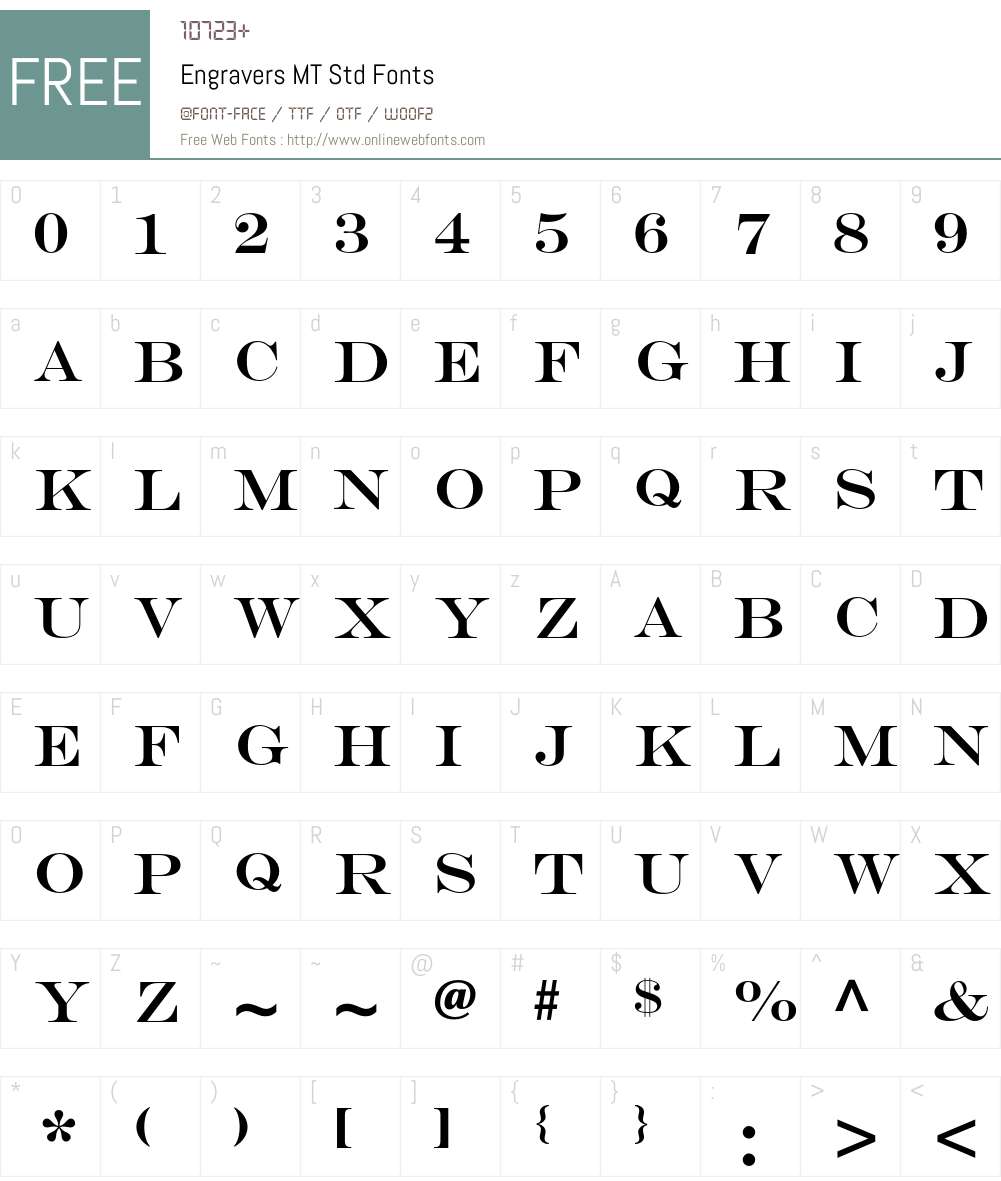 Engravers MT Std Font Screenshots