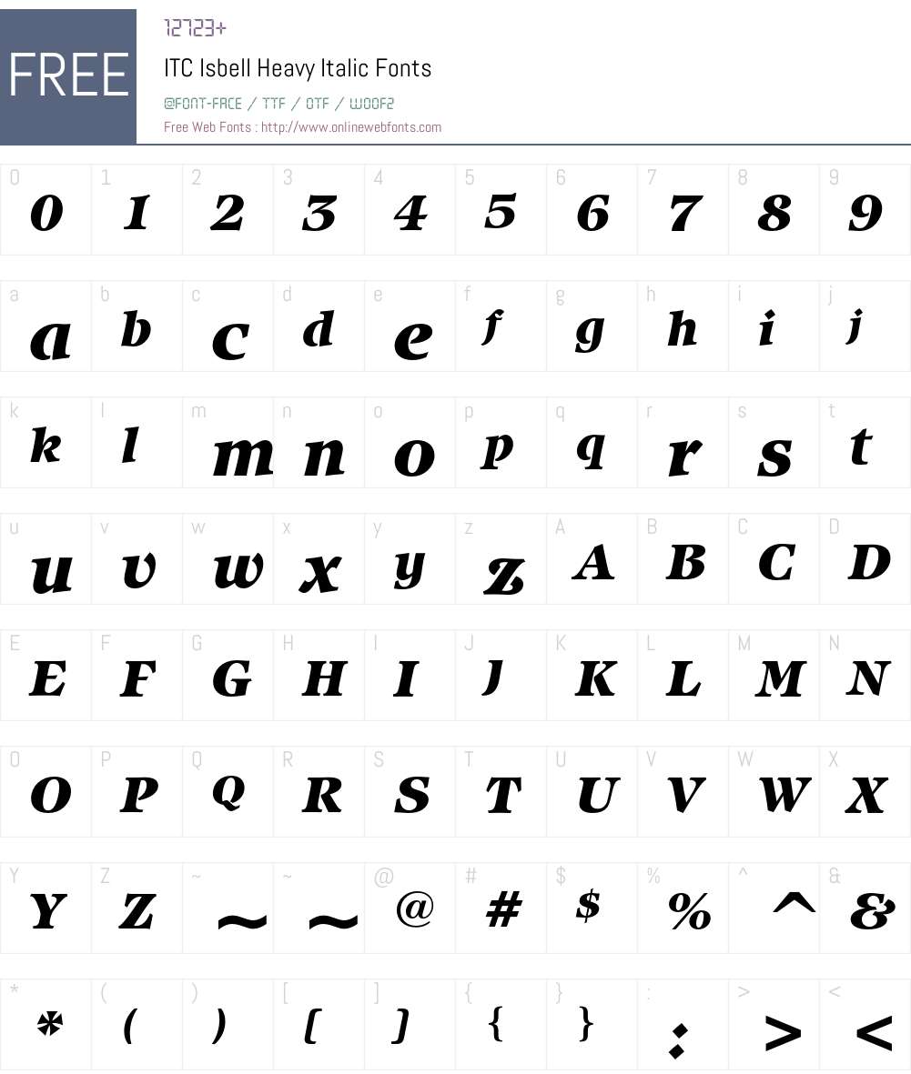 ITC Isbell Font Screenshots