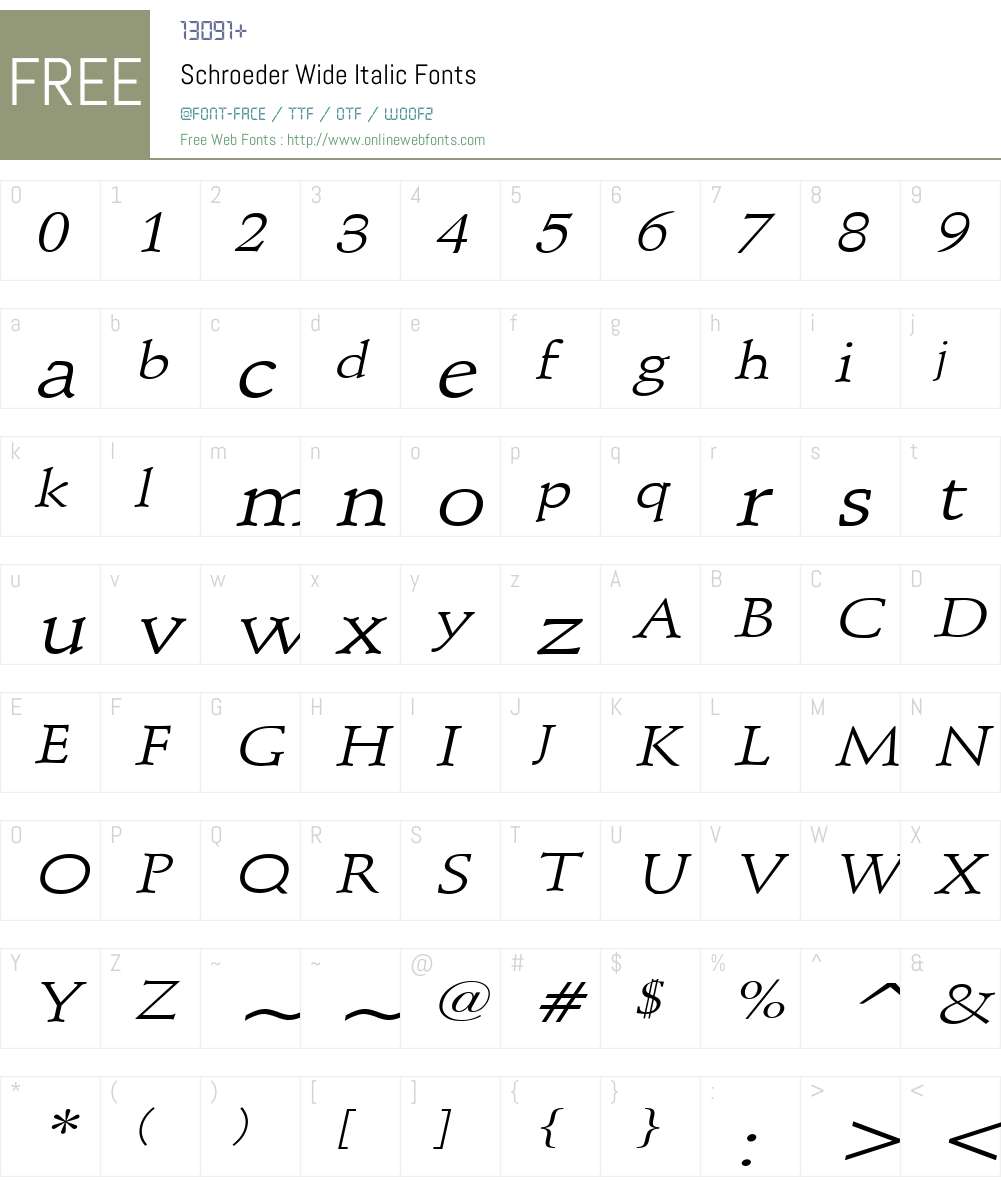 Schroeder Wide Font Screenshots