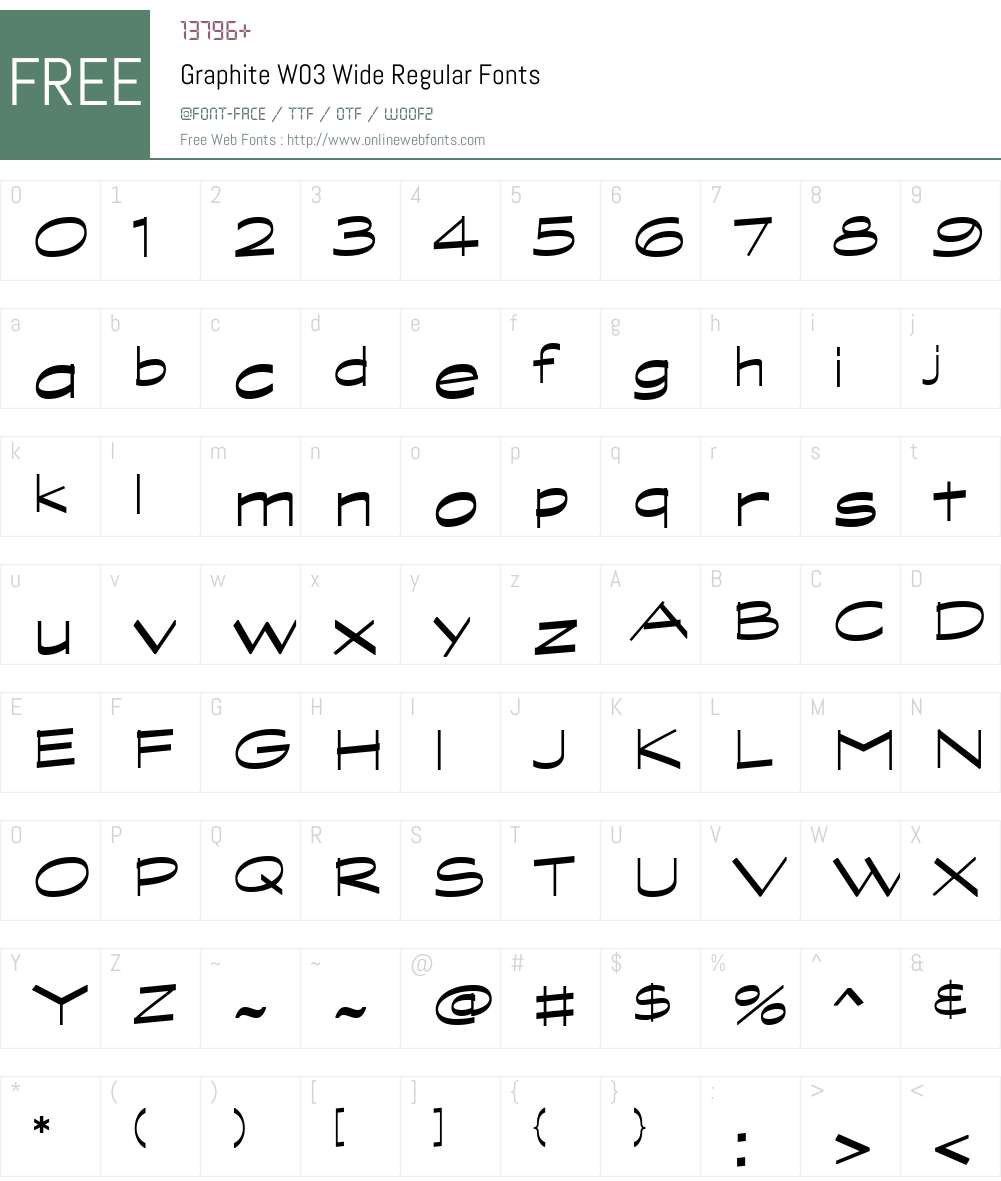 GraphiteW03-WideRegular Font Screenshots