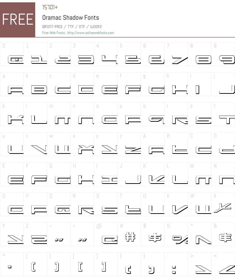Oramac Shadow Font Screenshots