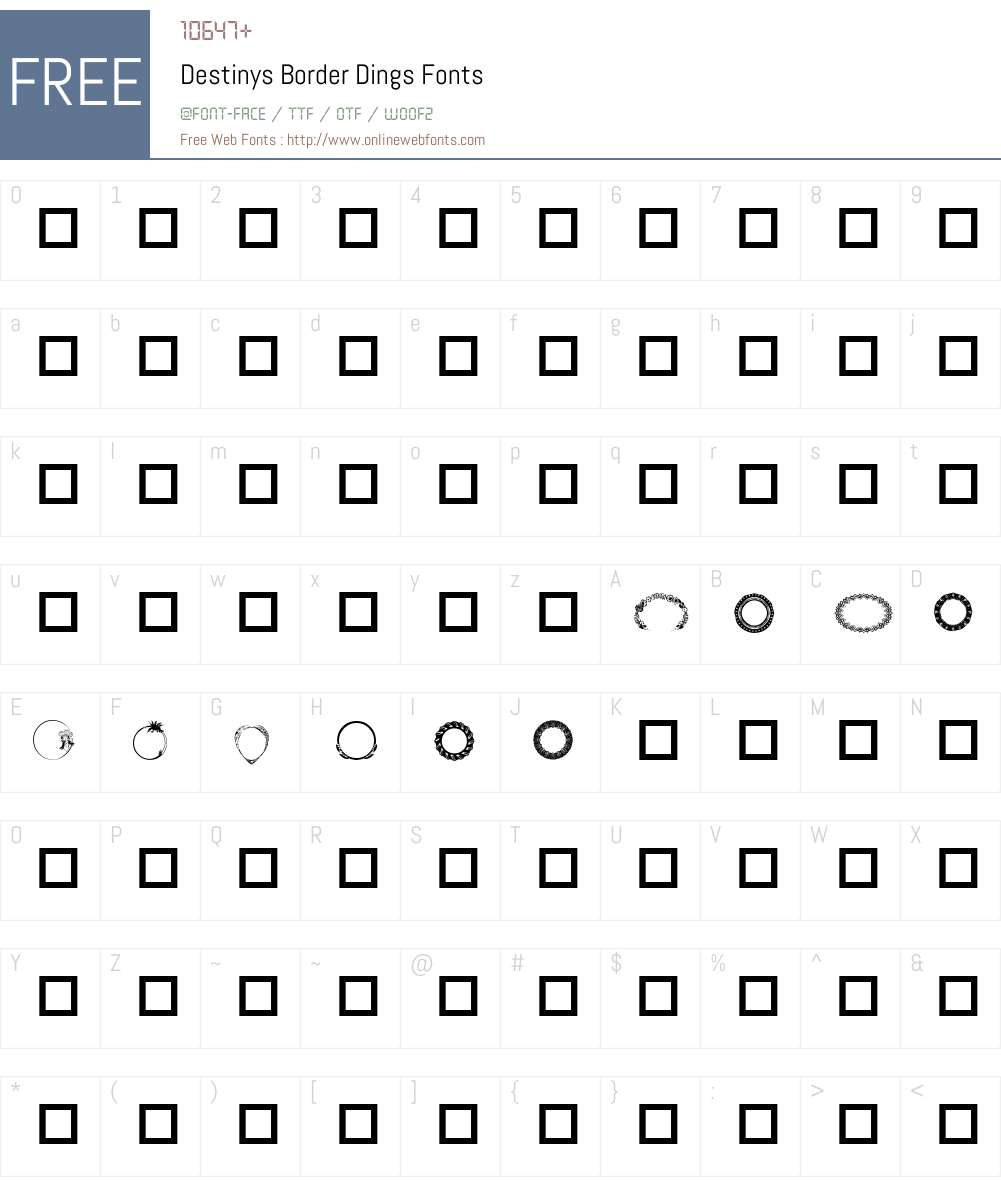 Destinys Border Dings Font Screenshots