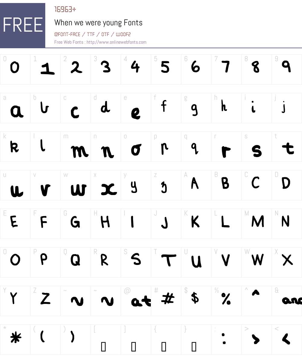 When we were young Font Screenshots