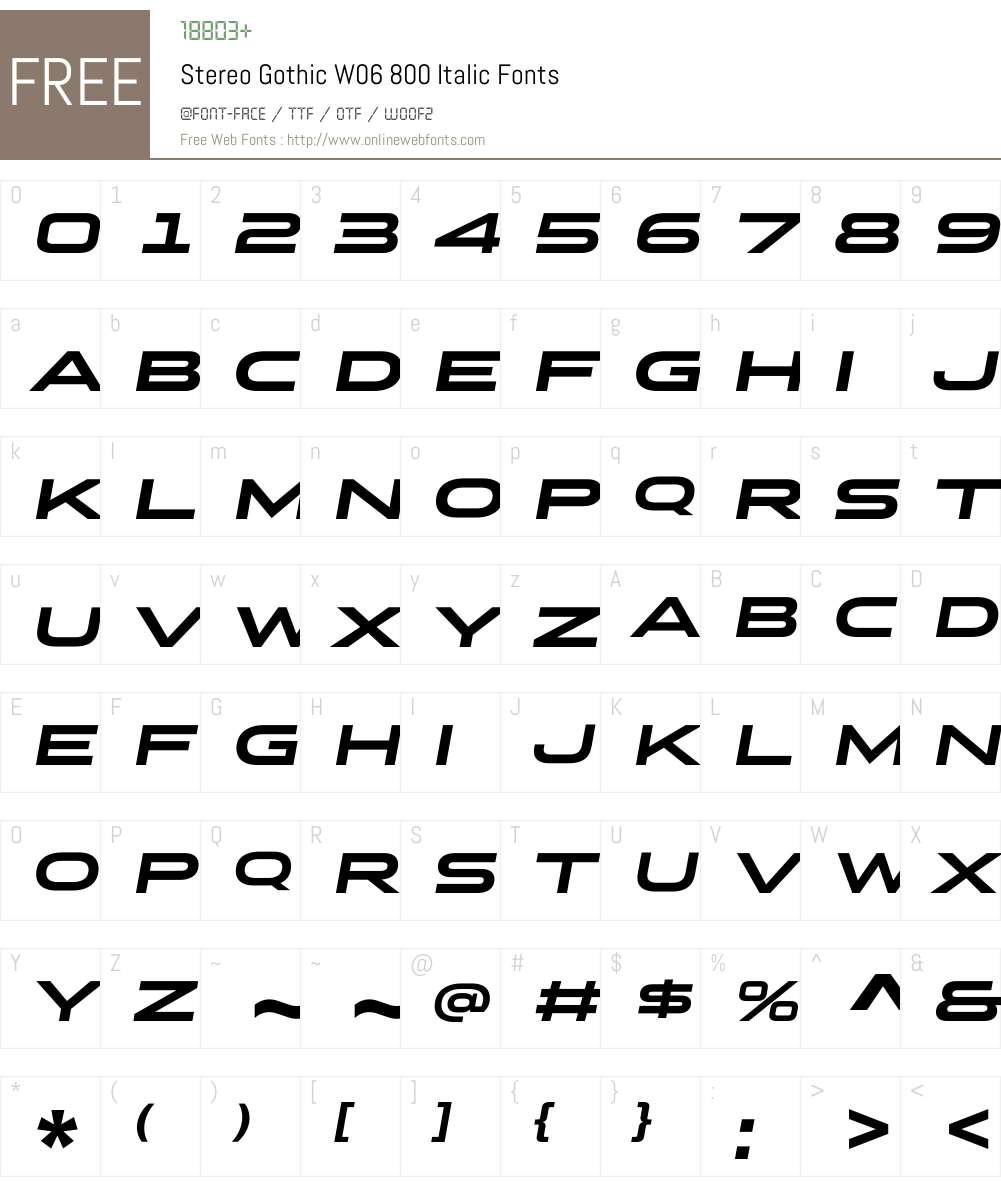 Stereo Gothic Font Screenshots