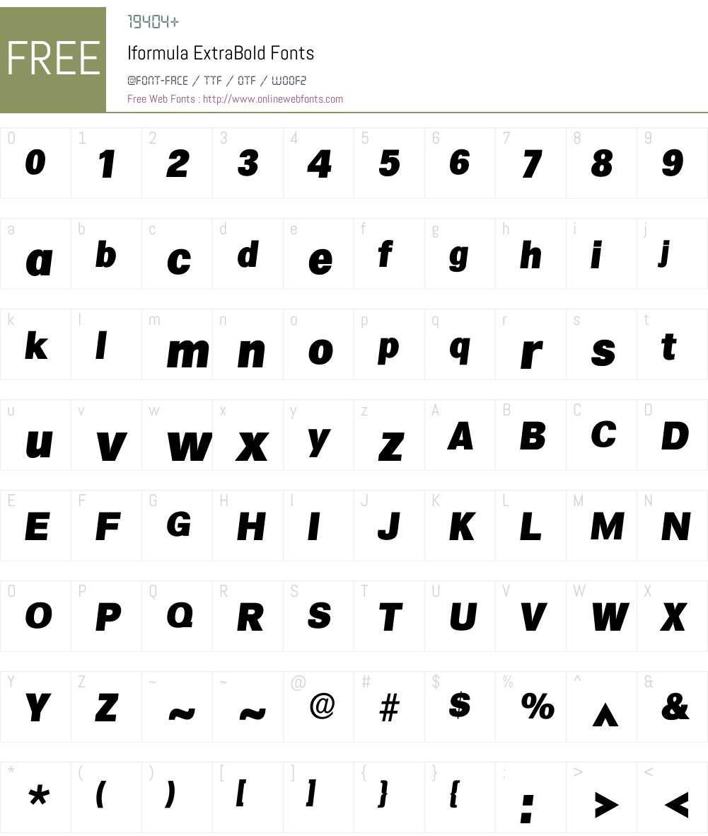 Iformula Font Screenshots