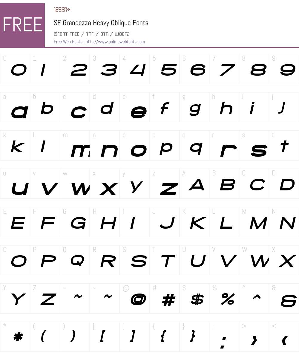 SF Grandezza Font Screenshots
