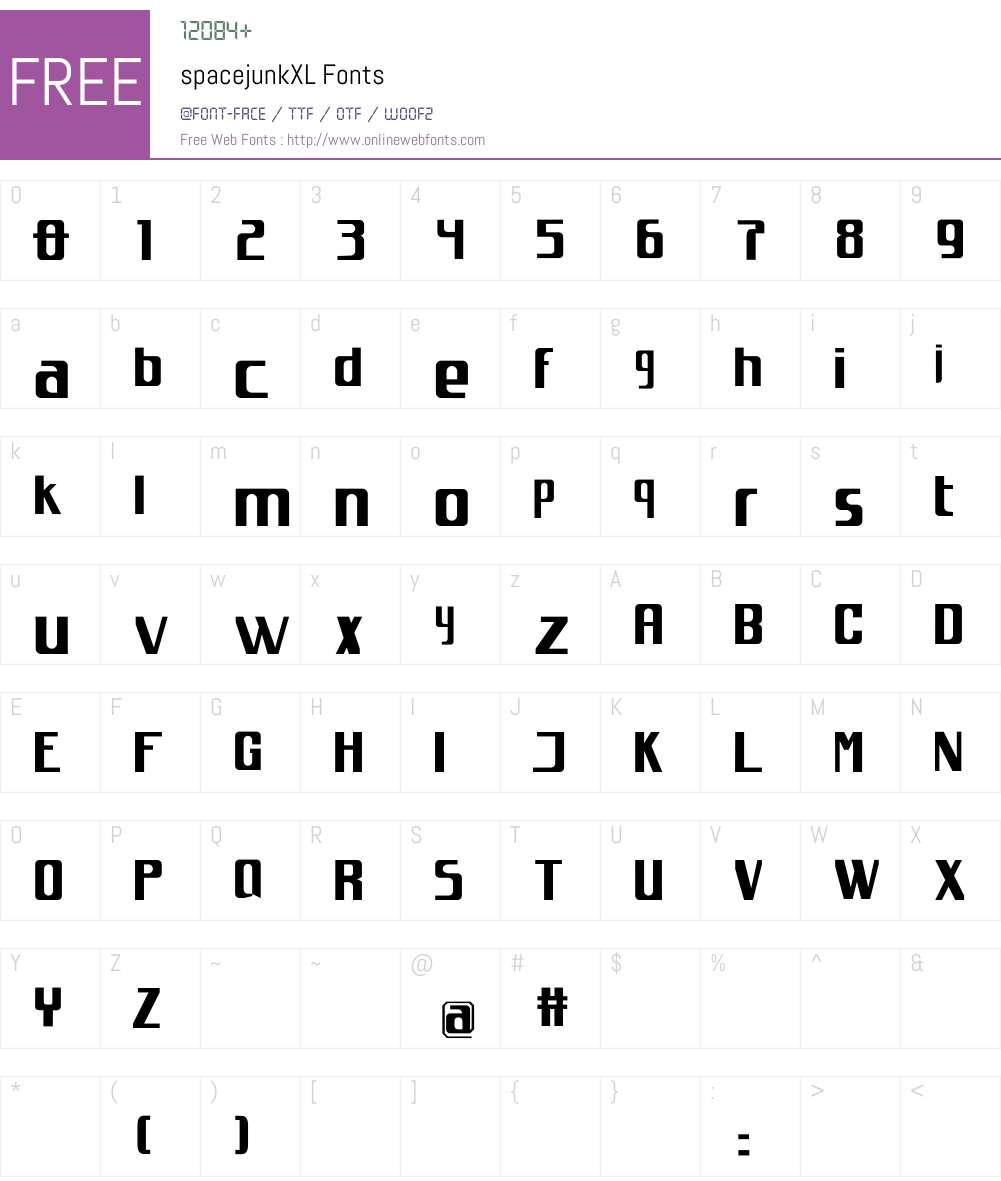 spacejunk Font Screenshots