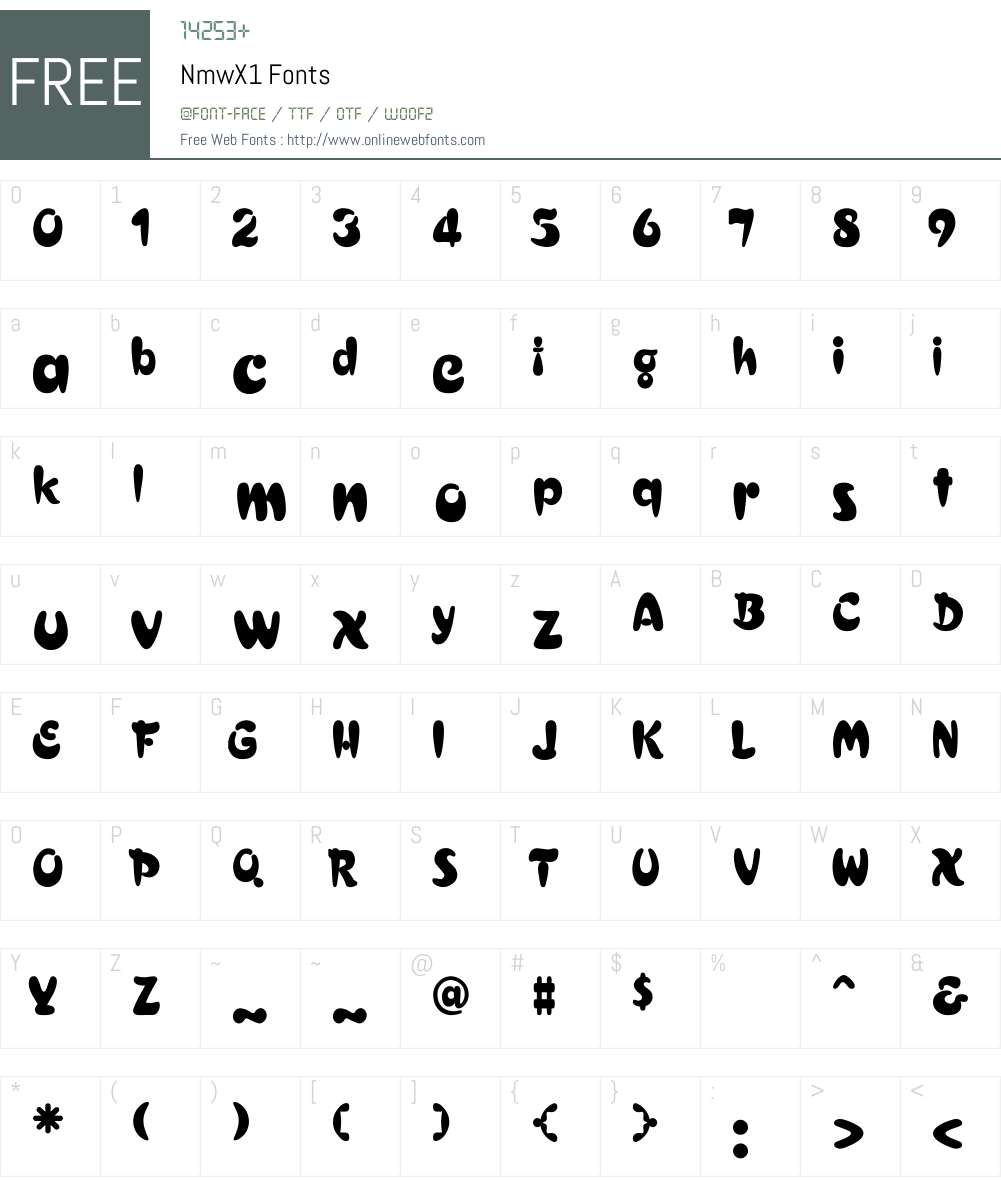 NmwX1 Font Screenshots