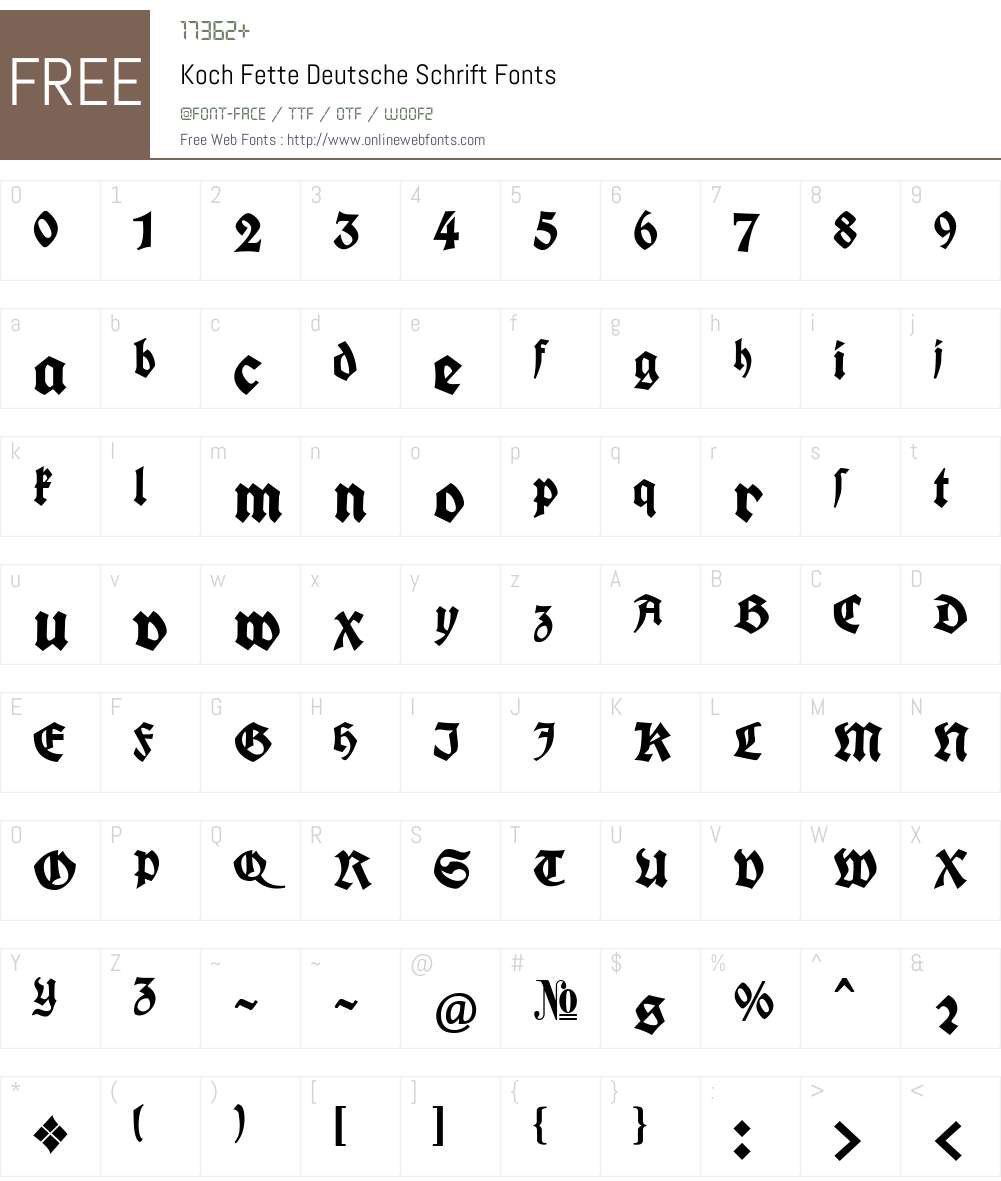 Koch Fette Deutsche Schrift Font Screenshots