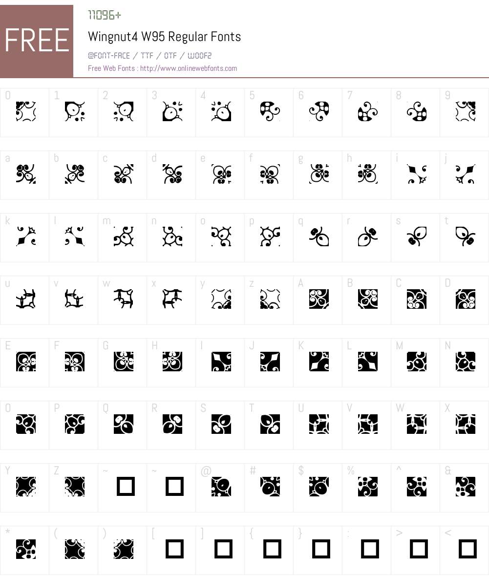 Wingnut4 Font Screenshots