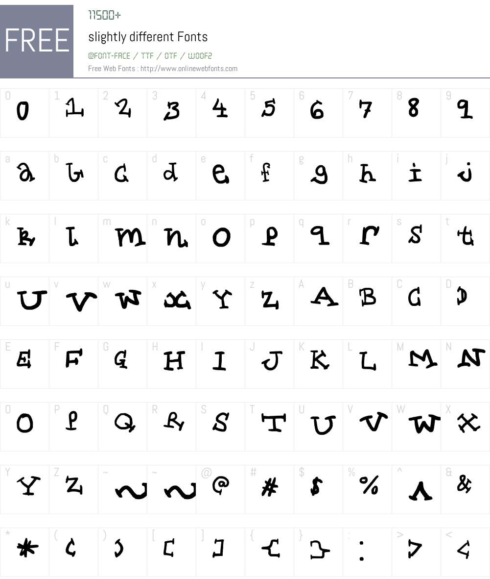 slightly different Font Screenshots