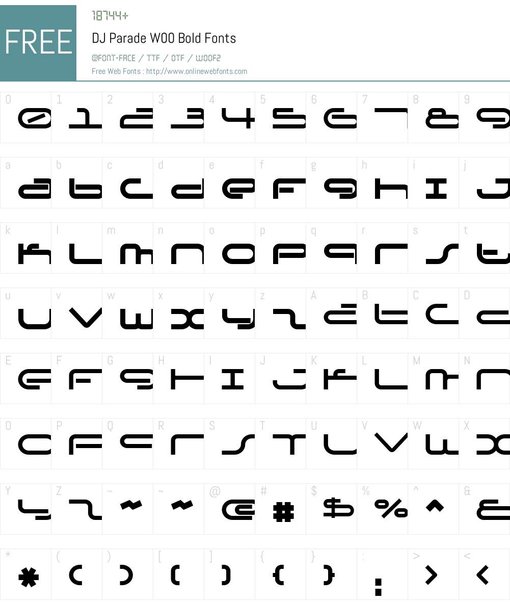 DJ Parade Font Screenshots