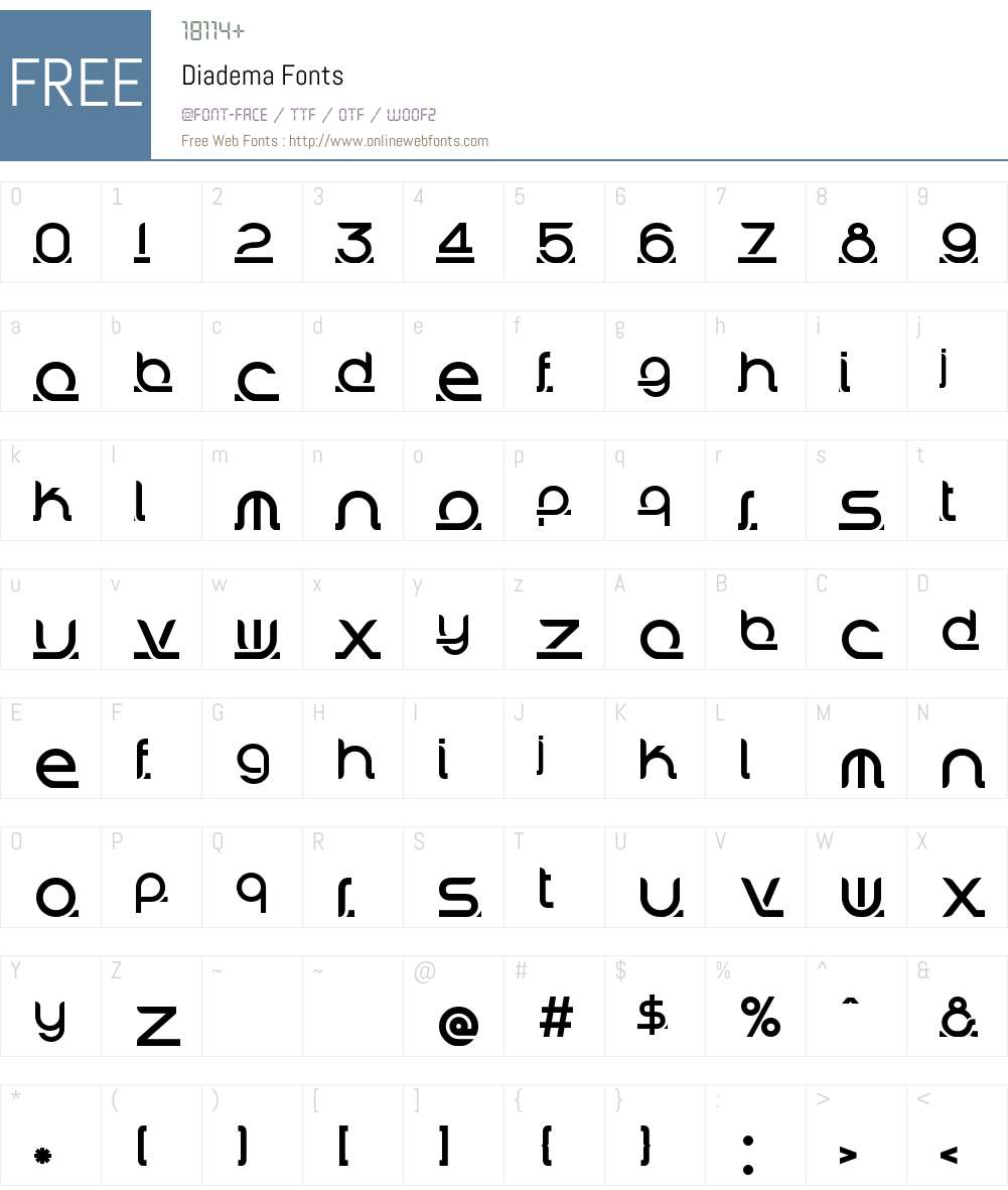 Diadema Font Screenshots