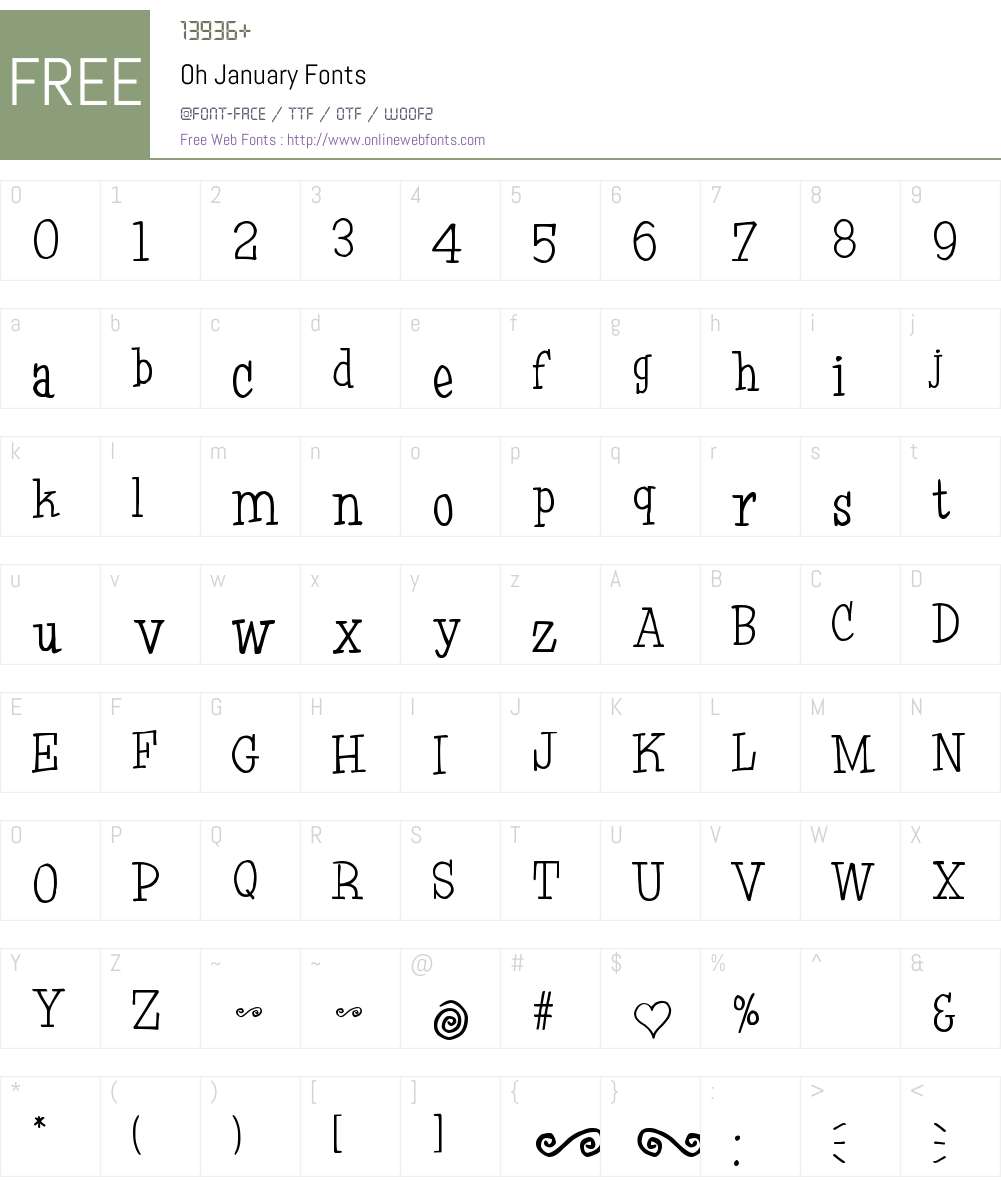 Oh January Font Screenshots