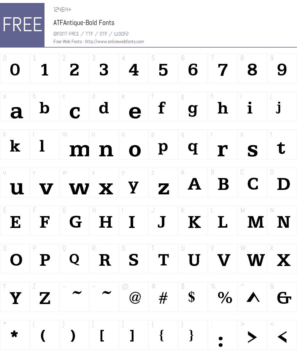 ATFAntique Font Screenshots