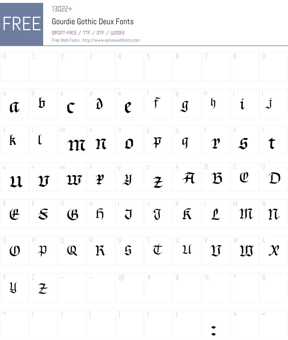 Gourdie Gothic Deux Font Screenshots