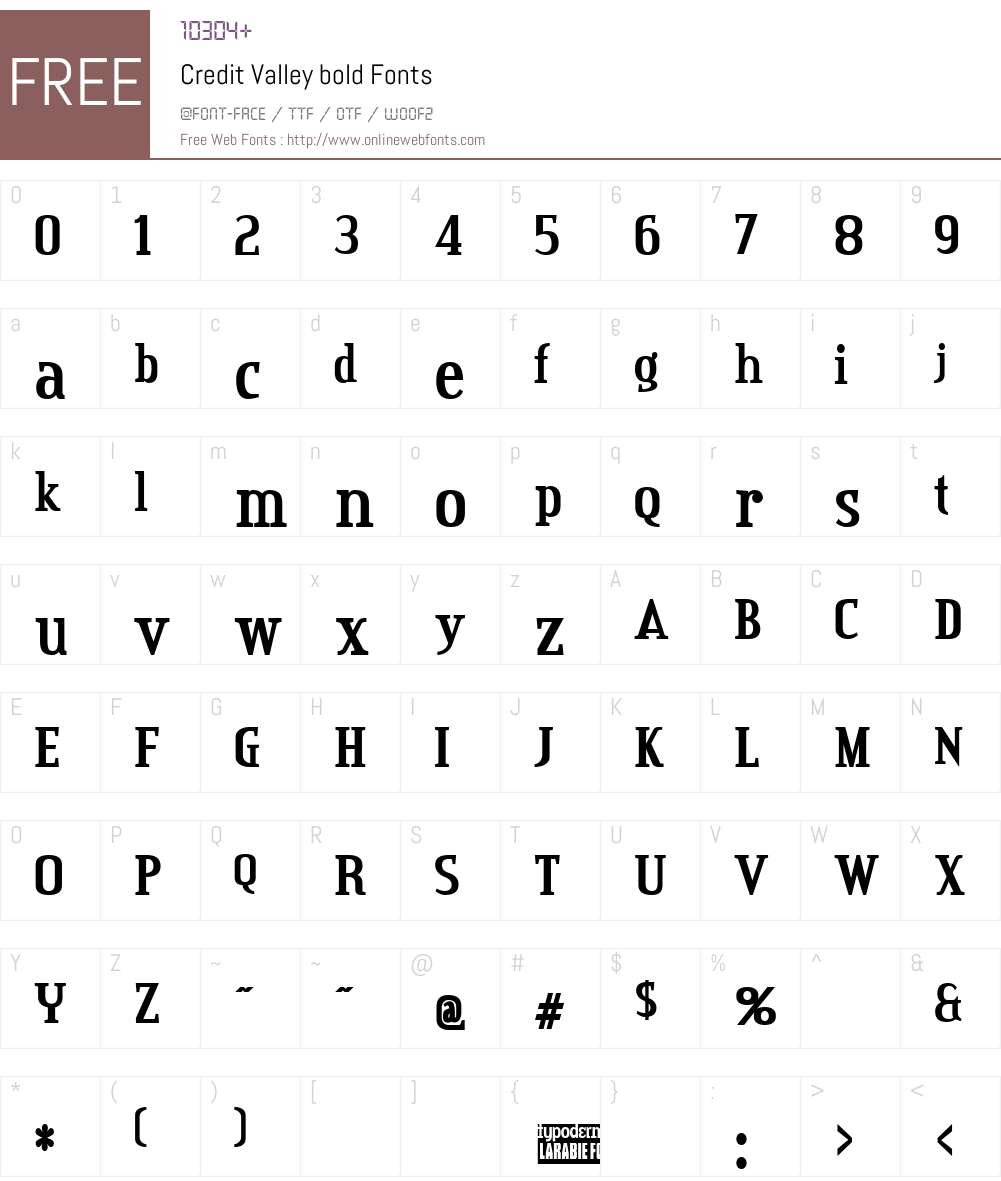 Credit Valley Font Screenshots