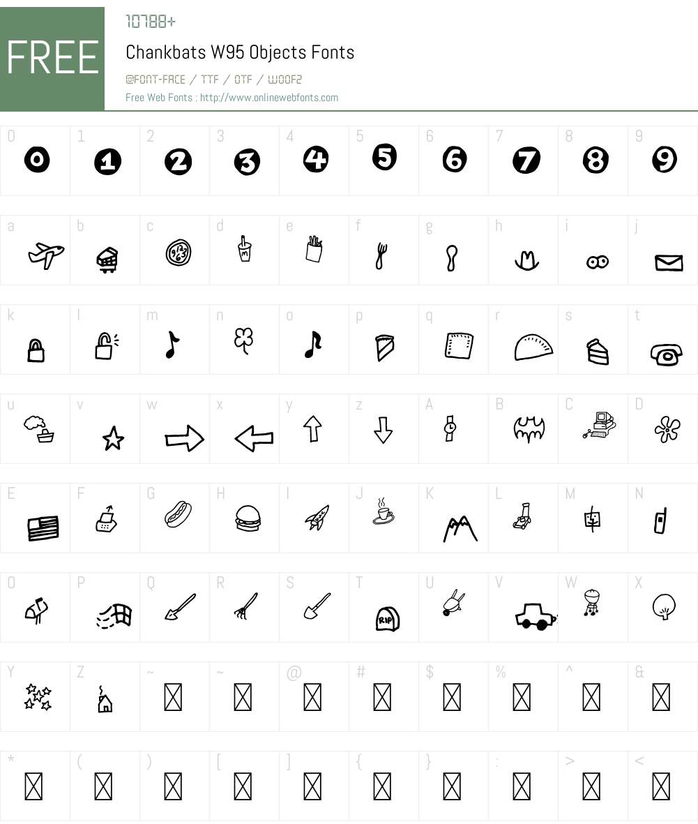 ChankbatsW95-Objects Font Screenshots