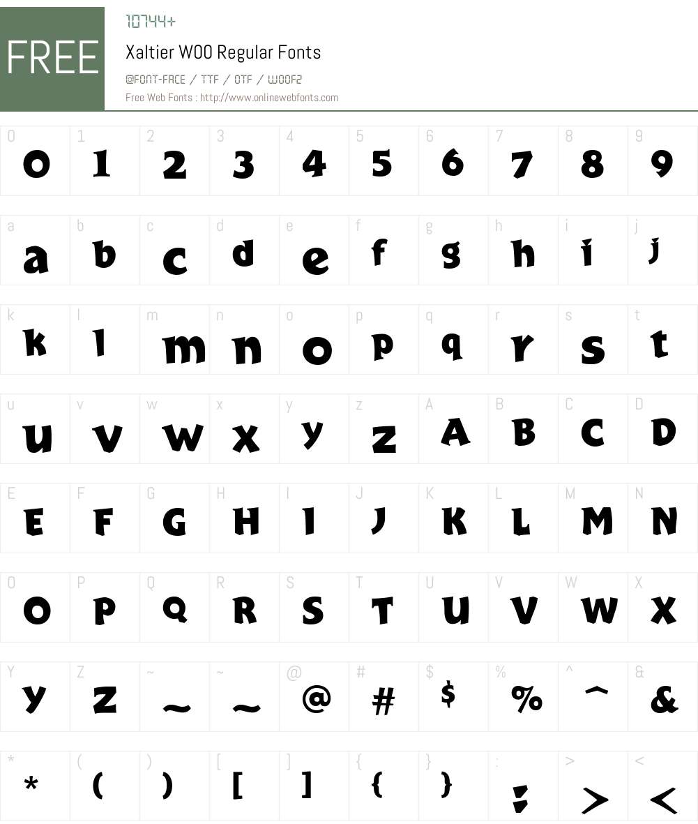 XaltierW00-Regular Font Screenshots