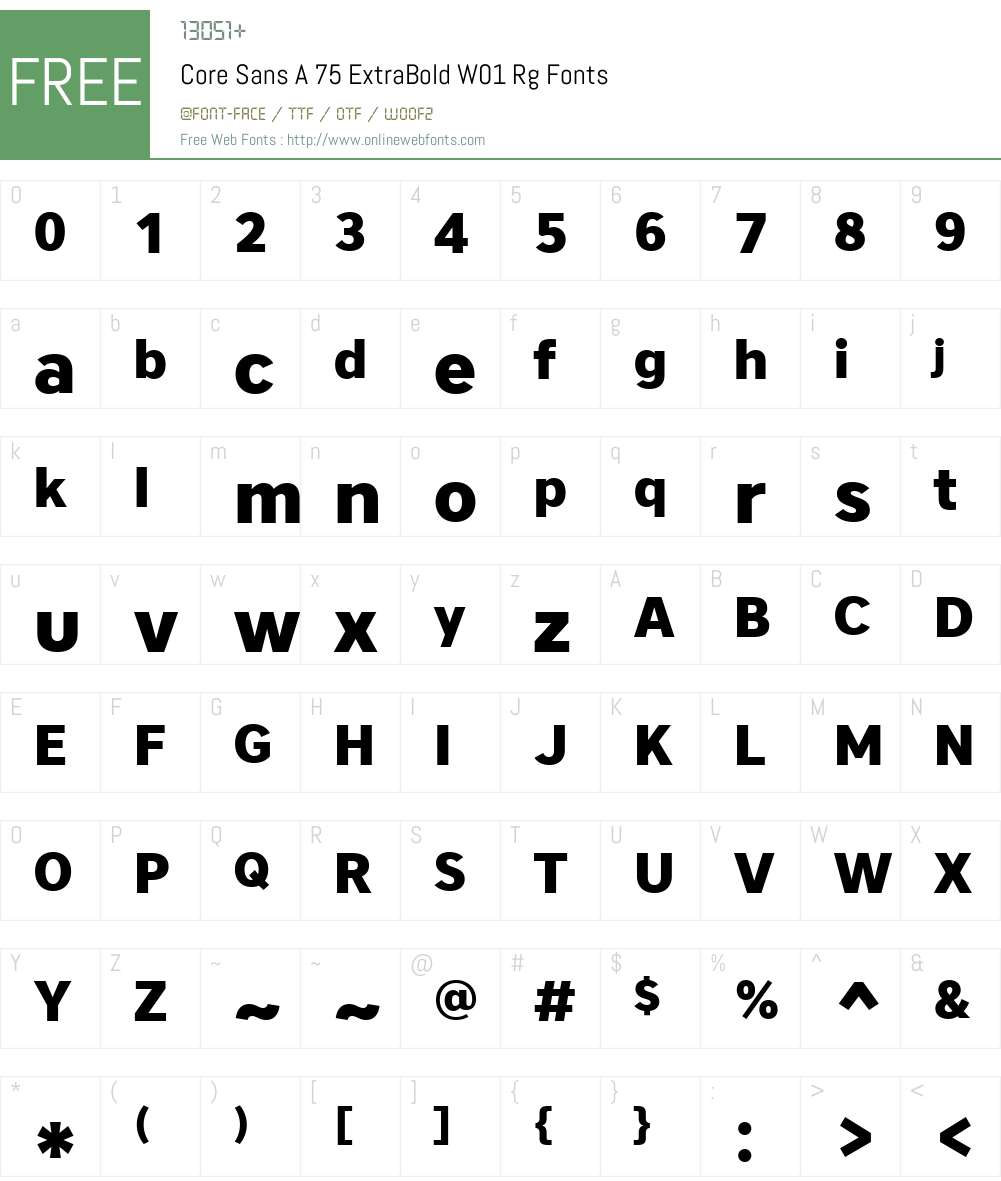 CoreSansA75ExtraBoldW01-Rg Font Screenshots