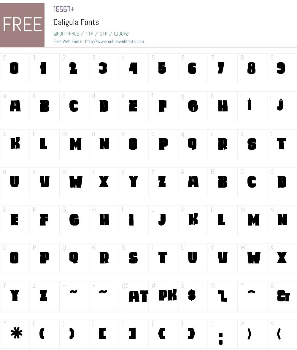 Caligula Font Screenshots