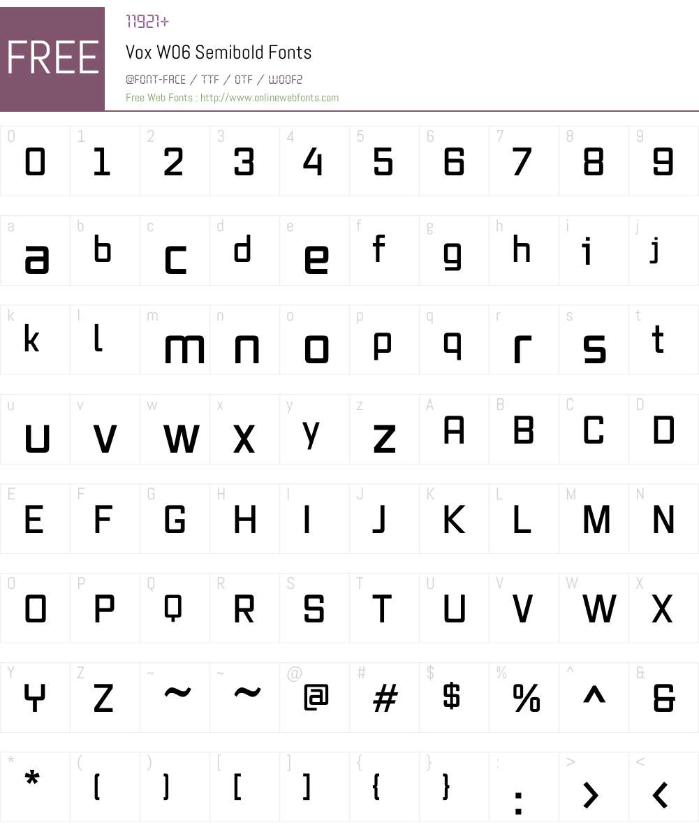 Vox Font Screenshots
