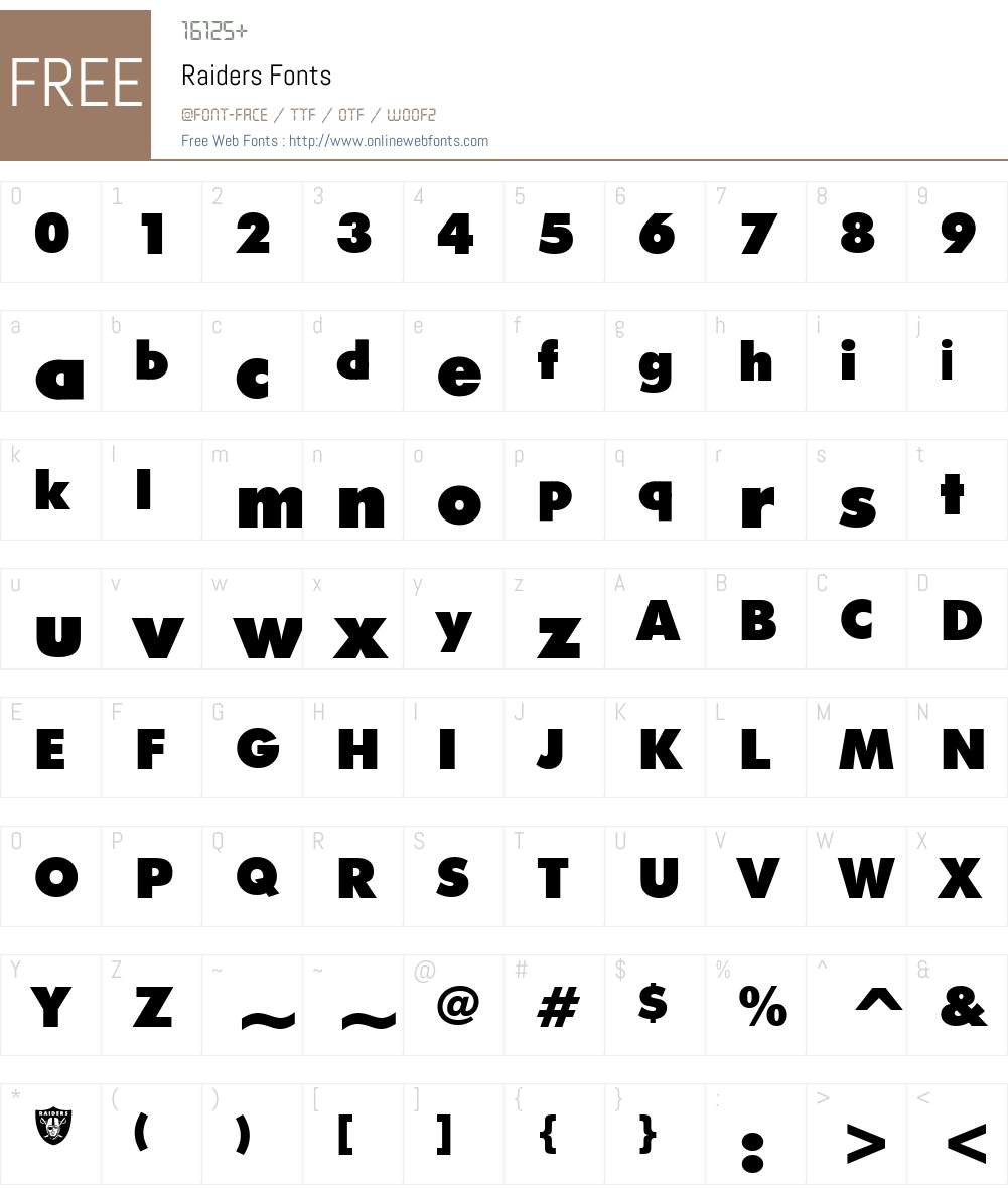 Raiders Font Screenshots