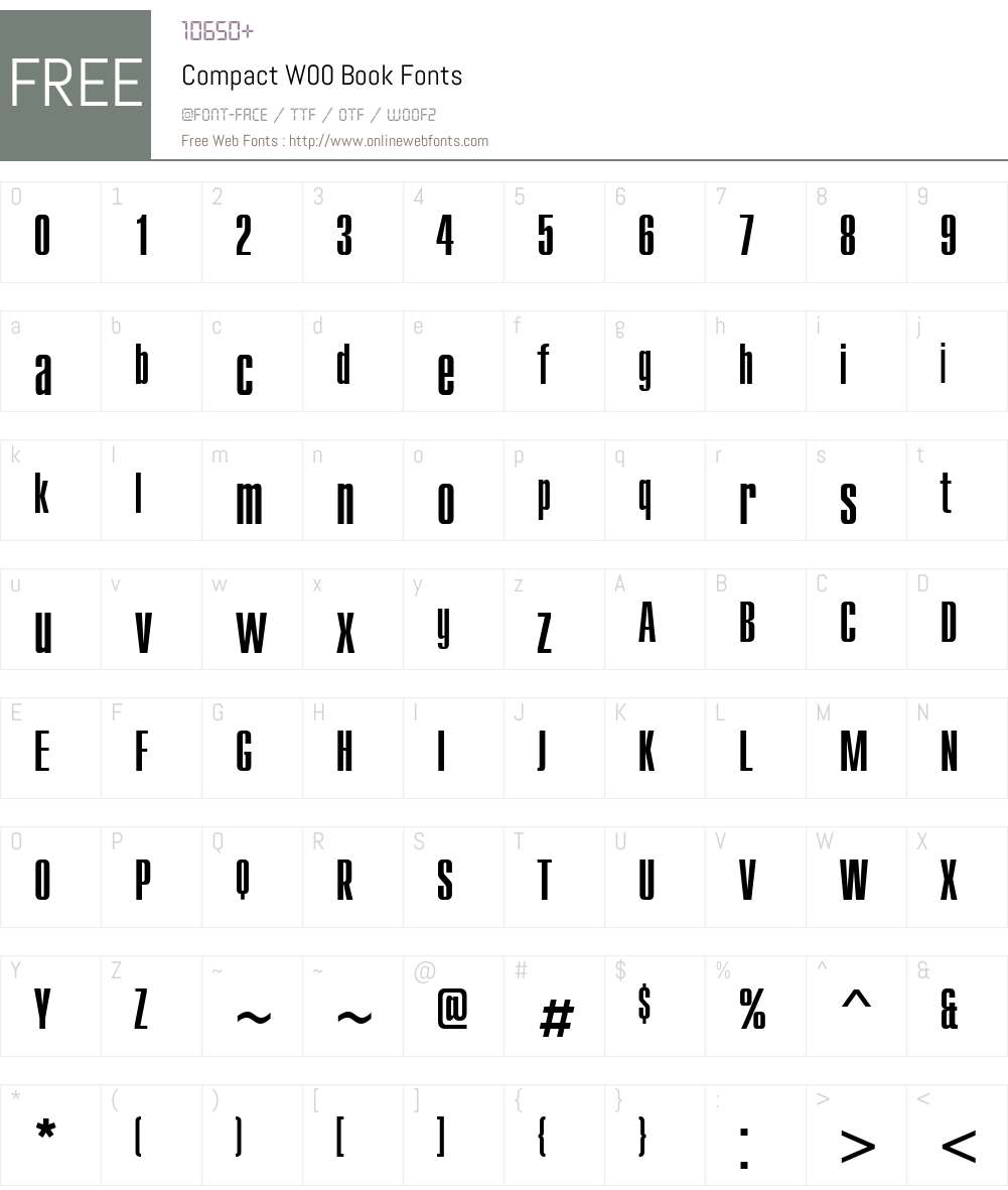 CompactW00-Book Font Screenshots