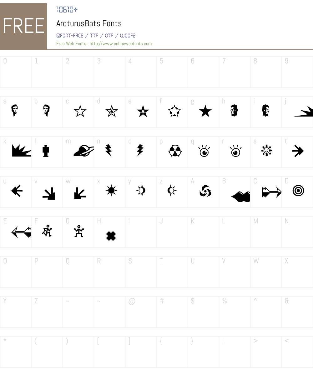 Arcturus Font Screenshots