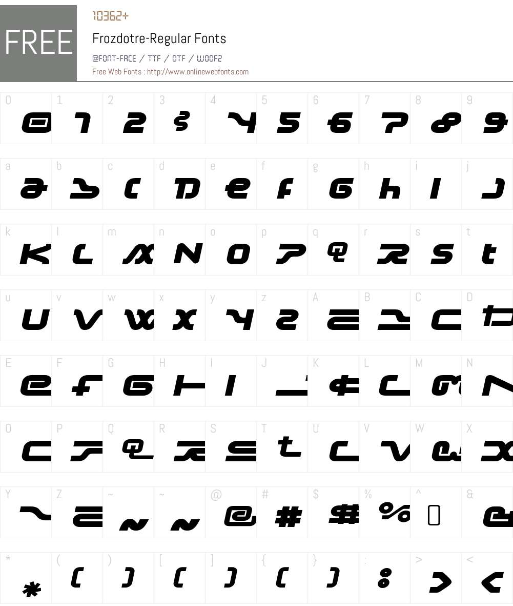Frozdotre Font Screenshots