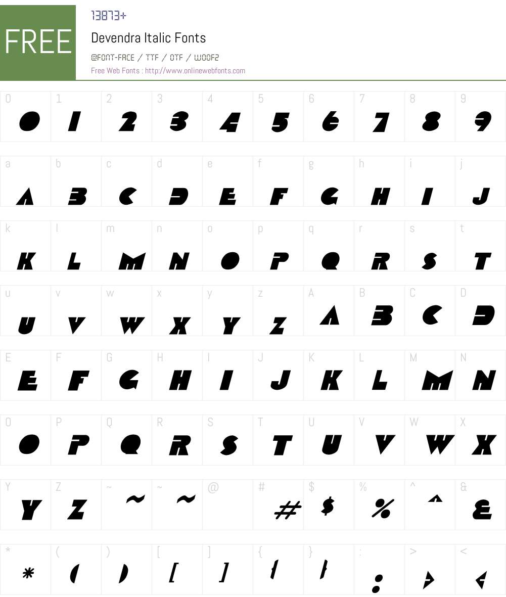 Devendra Italic Font Screenshots