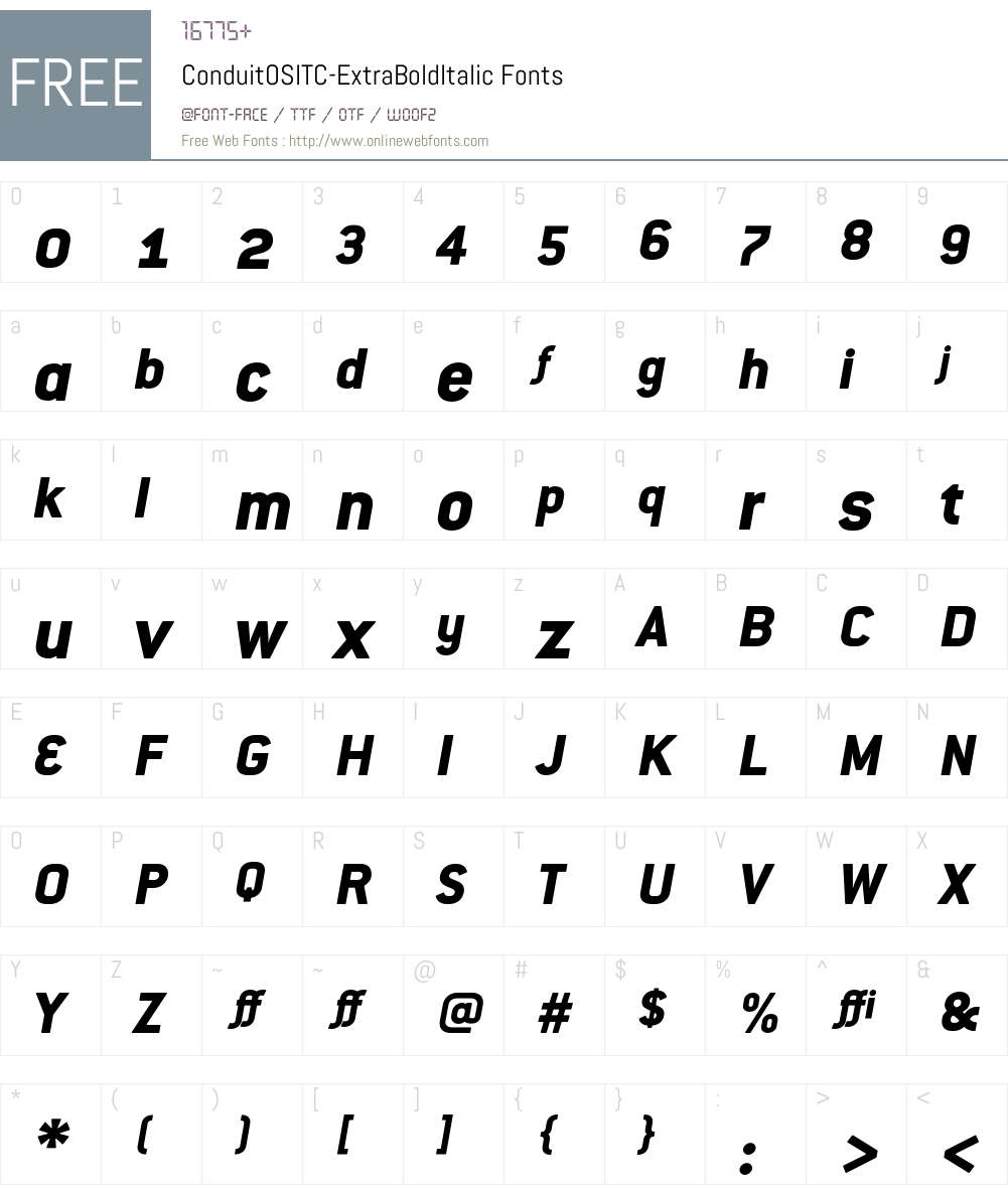 ConduitOSITC Font Screenshots