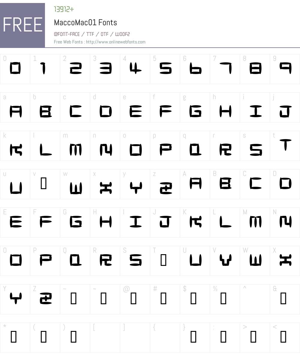 MaccoMac01 Font Screenshots