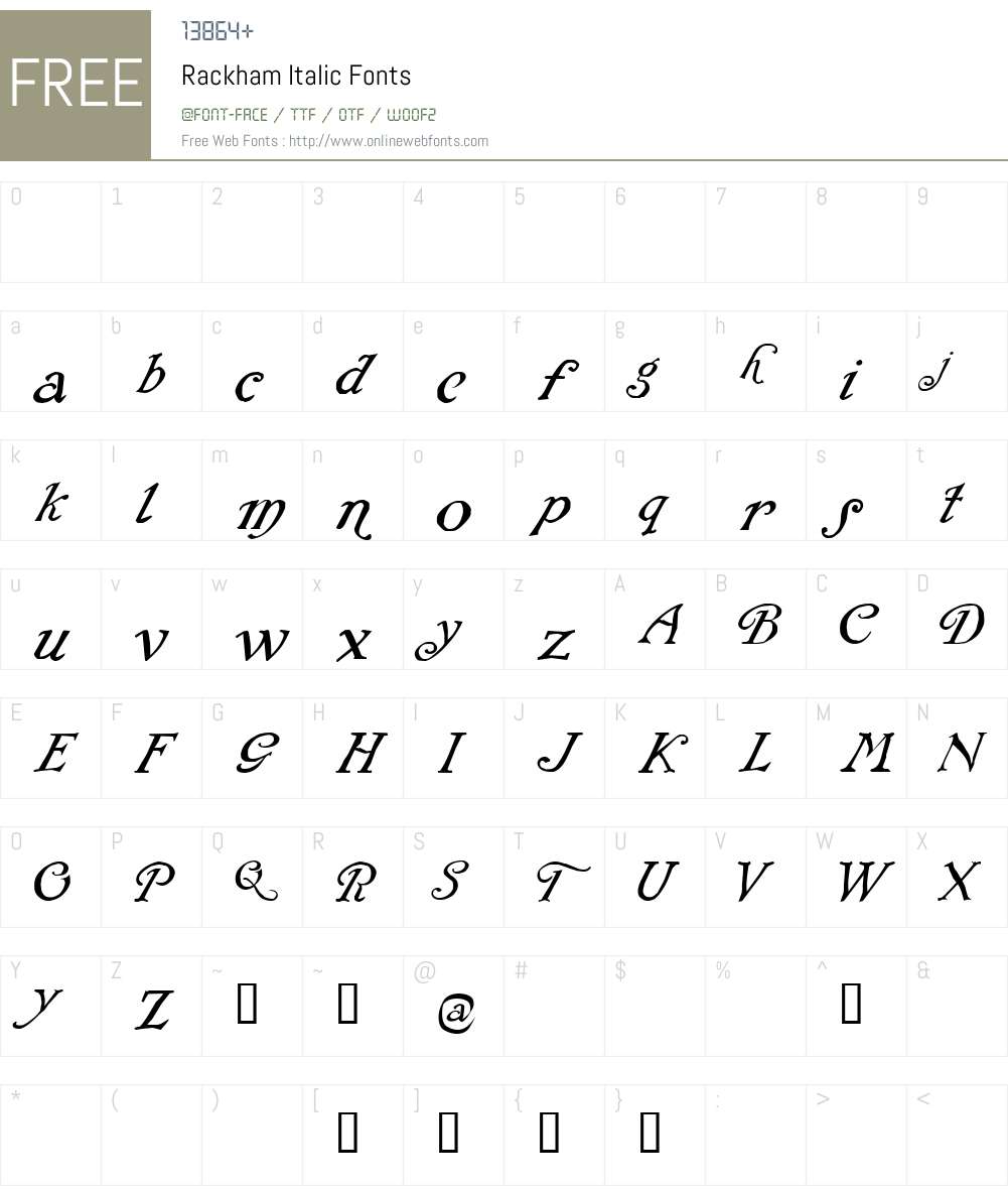 Rackham Italic Font Screenshots