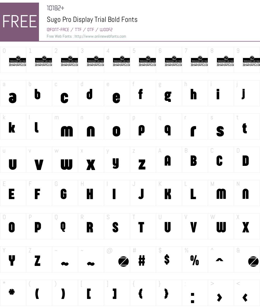 Sugo Pro Display Trial Bold 1.000 Fonts Free Download